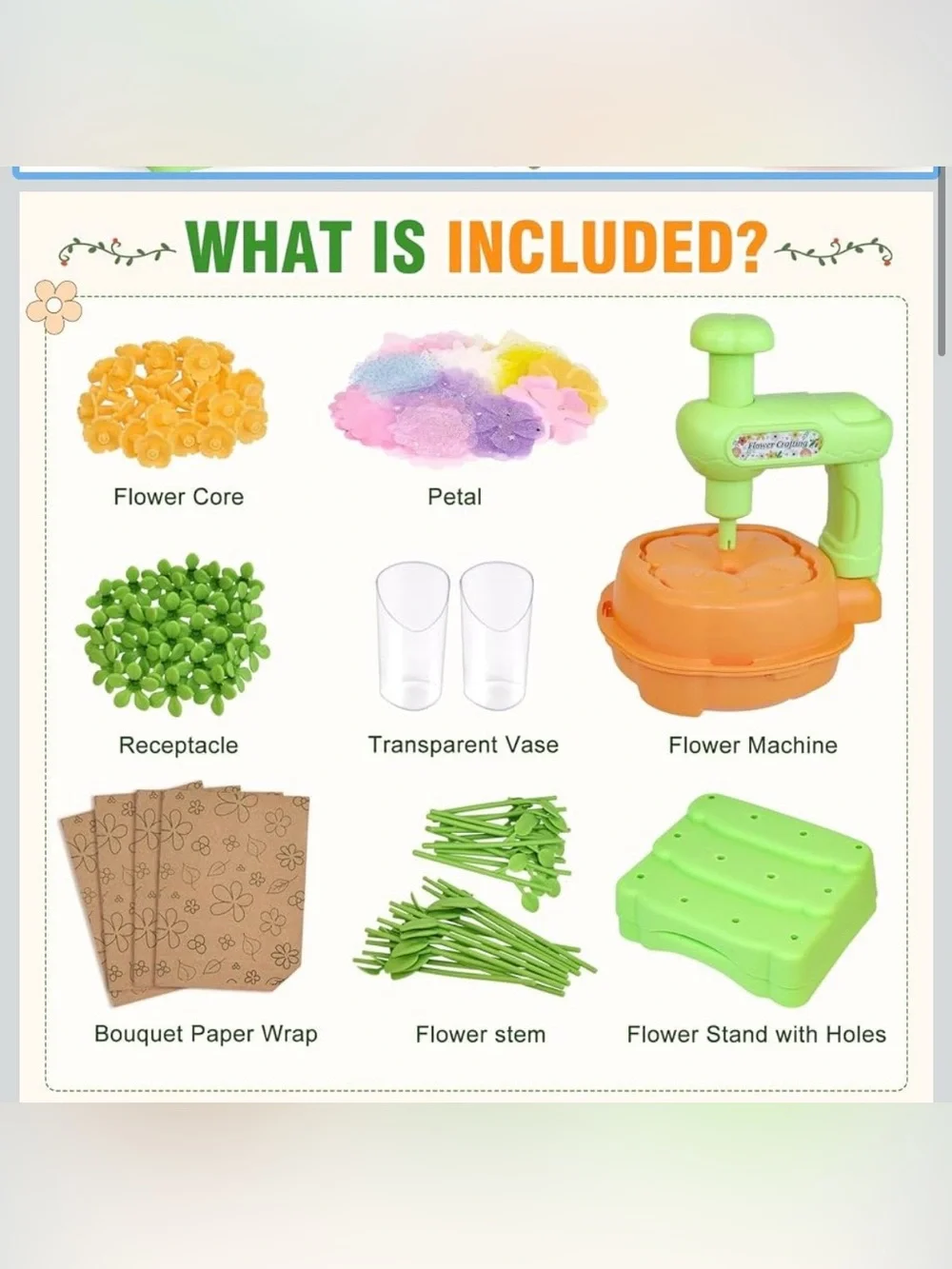 EZBIORT Educational Activity Fabric Flower Craft, DIY Craft Kits Toys for Kids 4